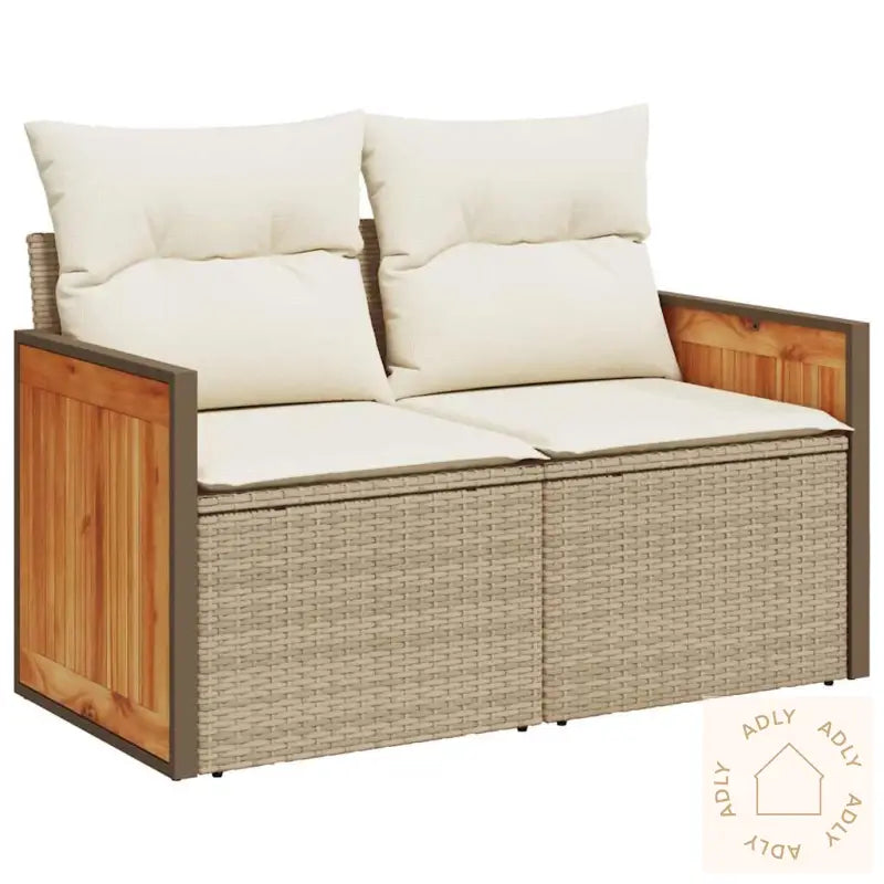 Hagesofaer Med Puter 7 Deler Beige Polyrotting Akasie