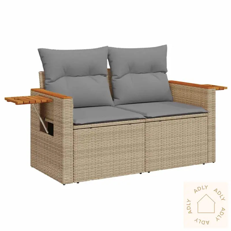 Hagesofaer Med Puter 6 Deler Beige Polyrotting Akasie