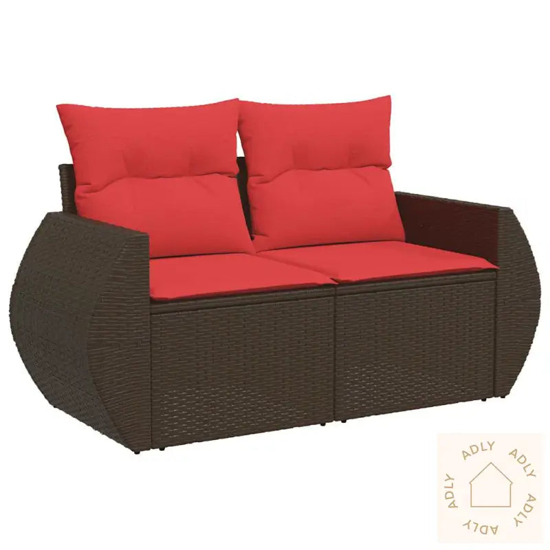 Hagesofaer Med Puter 5 Deler Brun Polyrotting Akasie