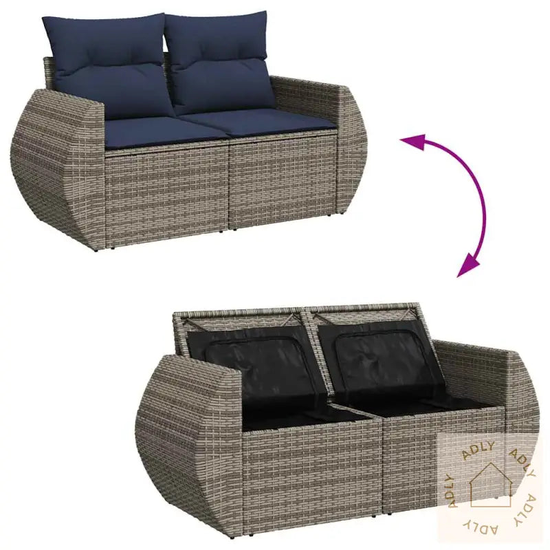 Hagesofaer Med Puter 9 Deler Brun Polyrotting Akasie