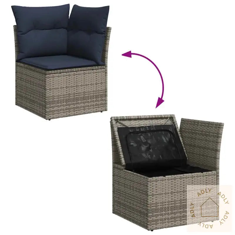 Hagesofaer Med Puter 8 Deler Brun Polyrotting Akasie