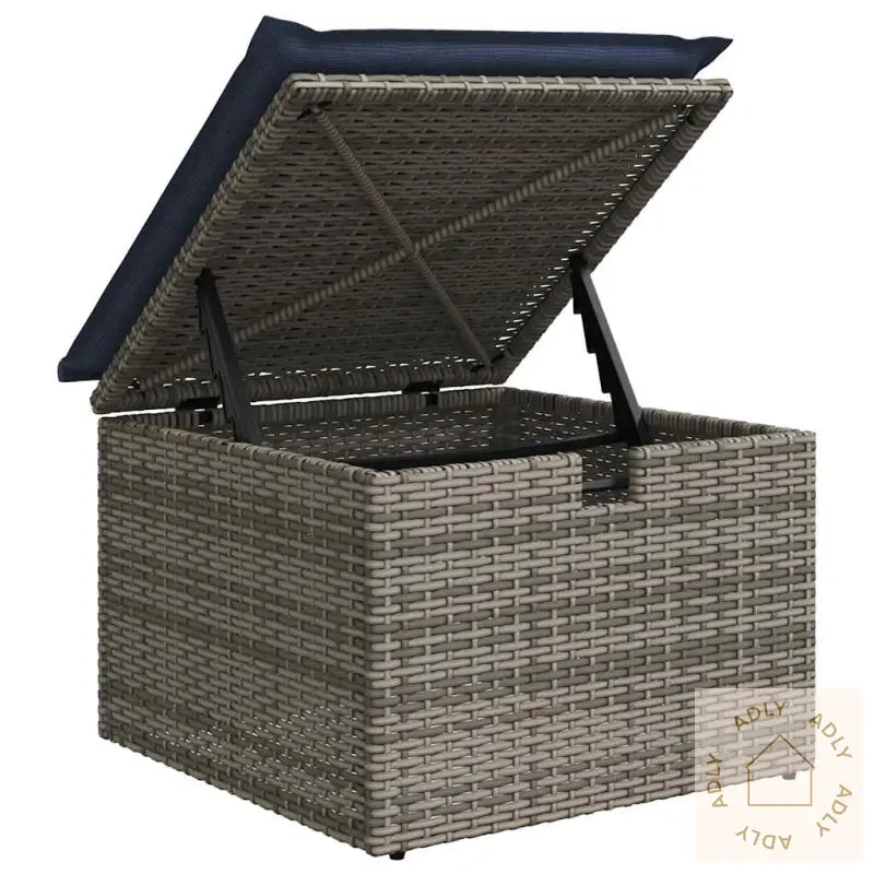 Hagesofaer Med Puter 9 Deler Grå Polyrotting Akasie