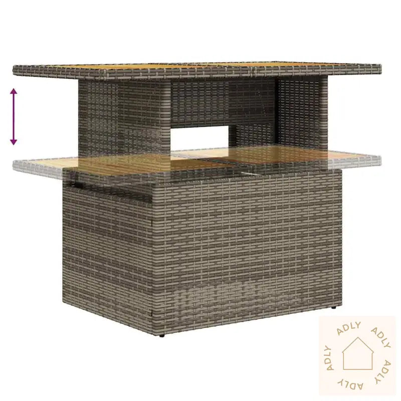 Hagesofaer Med Puter 9 Deler Grå Polyrotting Akasie