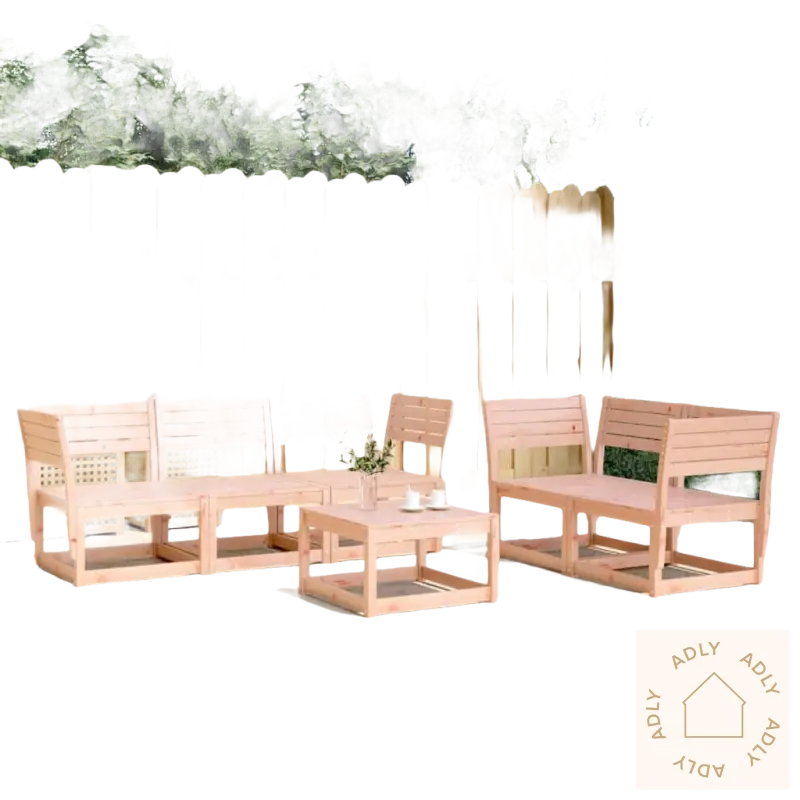 Wooden outdoor furniture set i heltre douglasgran med modulært design og mål sete