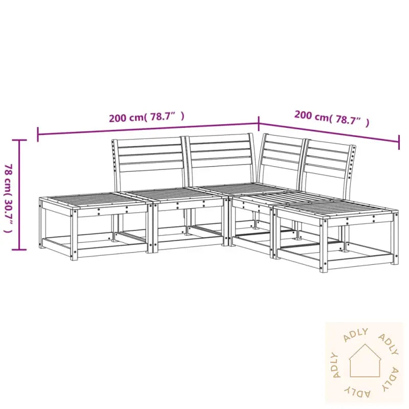 Hagesofagruppe 5 Deler Hvit Heltre Furu