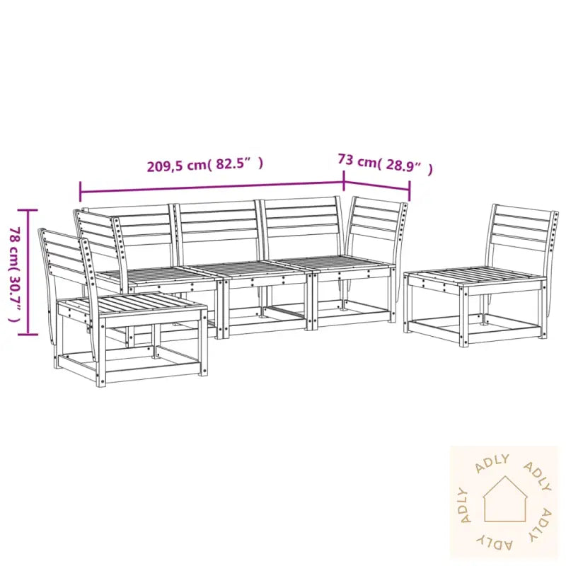 Hagesofagruppe 5 Deler Hvit Heltre Furu