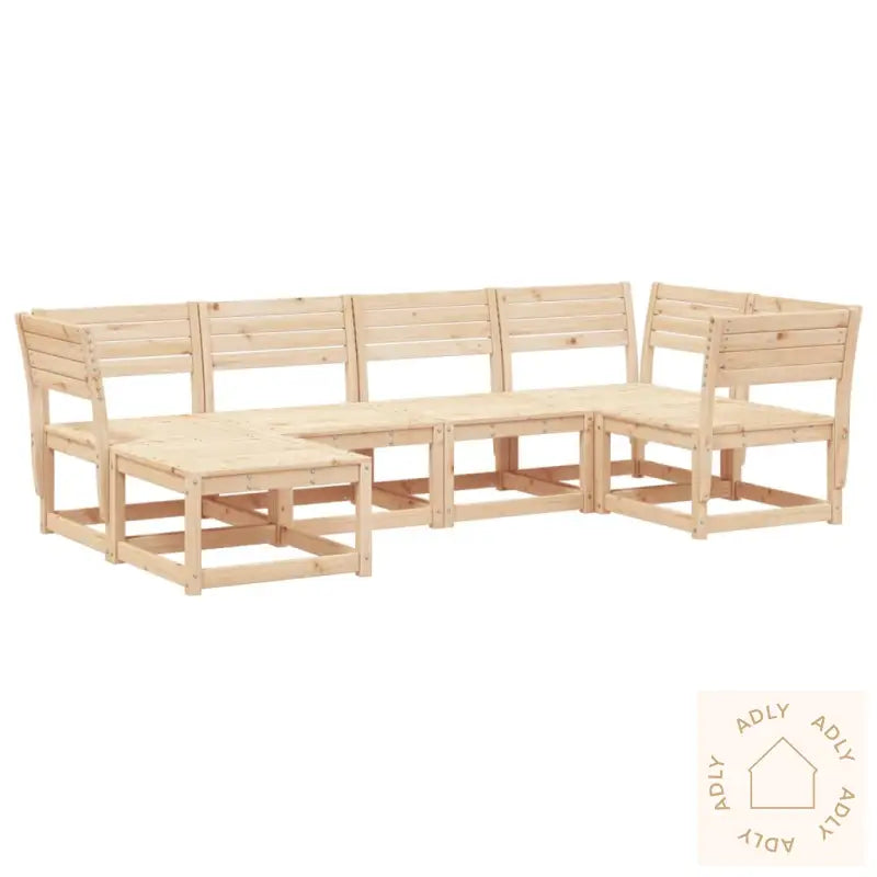 Hagesofasett 6 Deler Heltre Furu