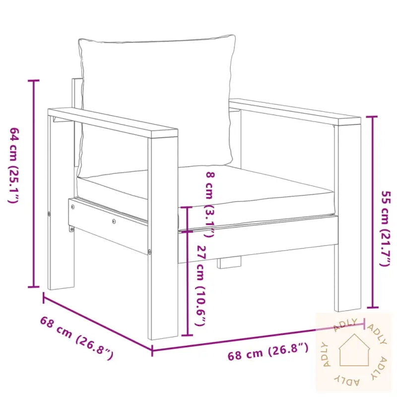 Hagesofasett Med Puter 6 Deler Heltre Akasie