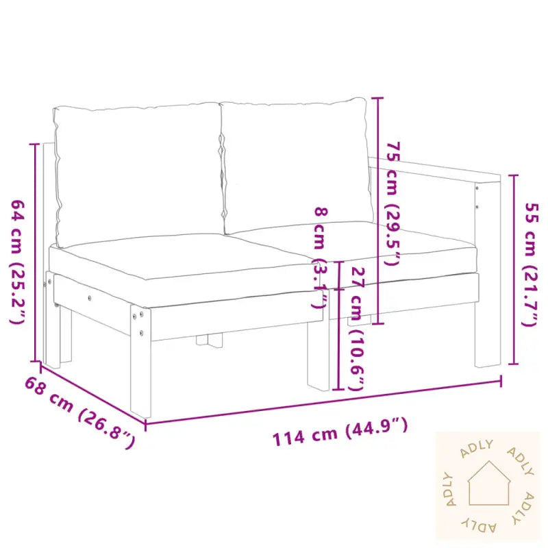 Hagesofasett Med Puter 4 Deler Heltre Akasie