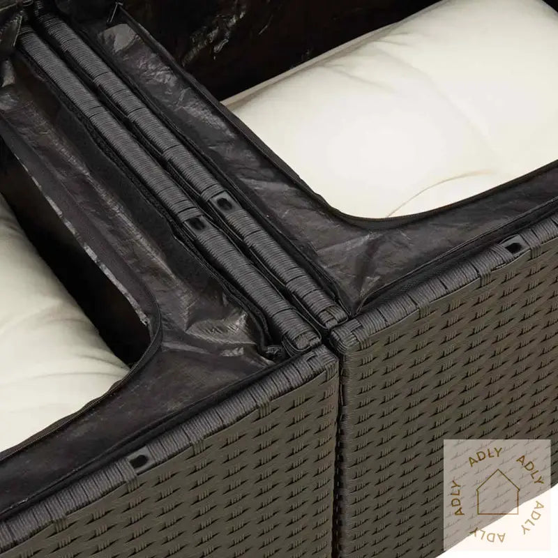 Hagesofaer Med Puter 9 Deler Svart Polyrotting Akasie