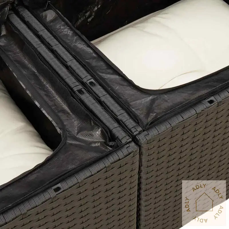 Hagesofaer Med Puter 8 Deler Svart Polyrotting Akasie