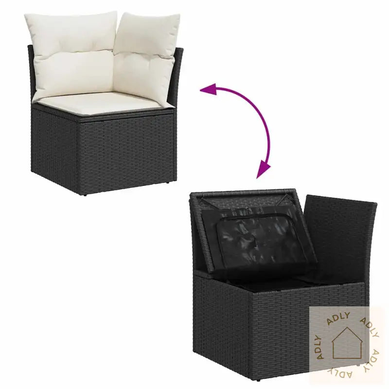 Hagesofaer Med Puter 8 Deler Svart Polyrotting Akasie