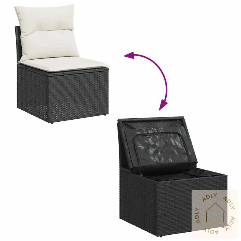 Hagesofaer Med Puter 8 Deler Svart Polyrotting Akasie