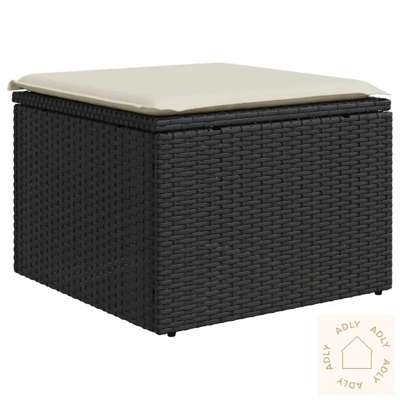 Hagesofaer Med Puter 7 Deler Svart Polyrotting Akasie