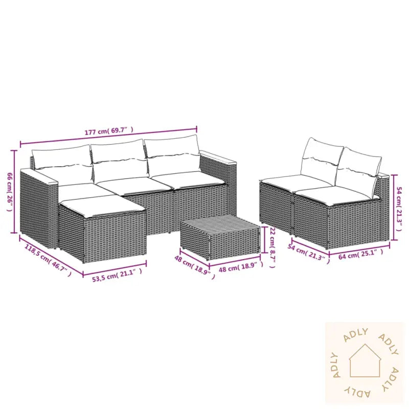 Hagesofaer Med Puter 5 Deler Beige Polyrotting Akasie
