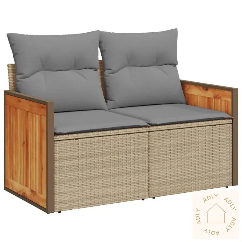 Hagesofaer Med Puter 6 Deler Beige Polyrotting Akasie