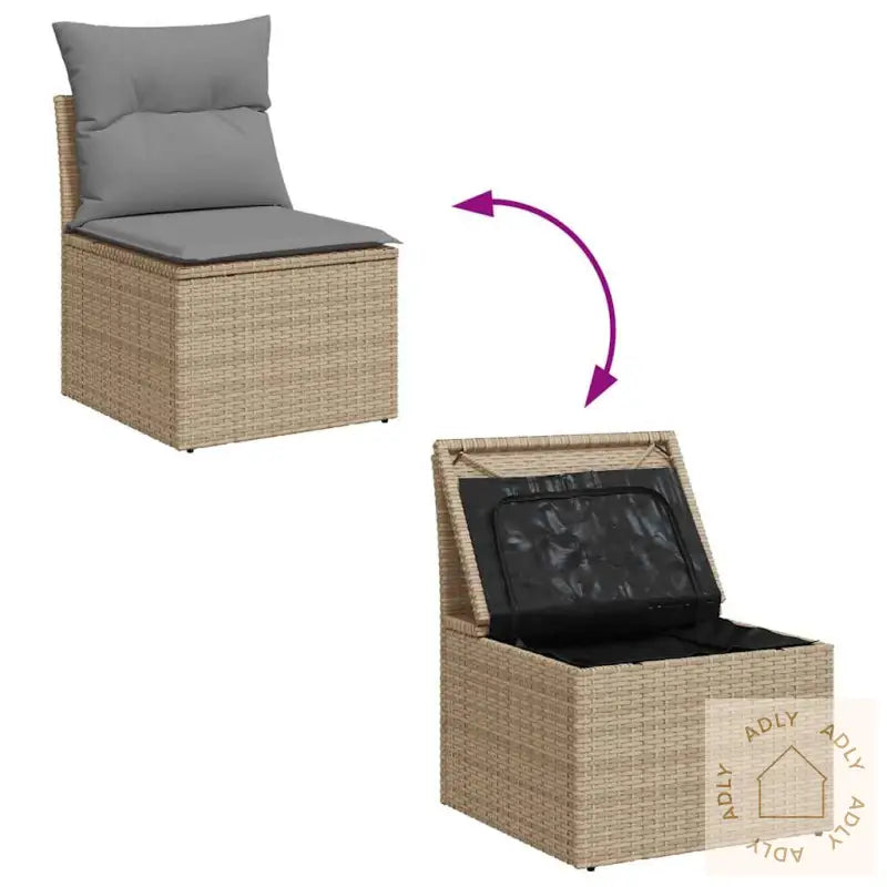 Hagesofaer Med Puter 9 Deler Beige Polyrotting Akasie