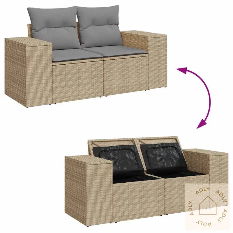 Hagesofaer Med Puter 10 Deler Beige Polyrotting Akasie