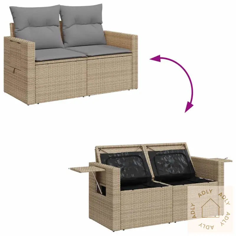 Hagesofaer Med Puter 6 Deler Beige Polyrotting Akasie