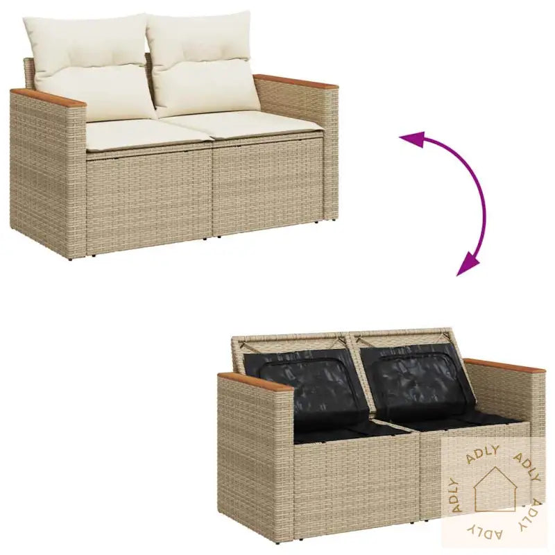 Hagesofaer Med Puter 6 Deler Beige Polyrotting Akasie