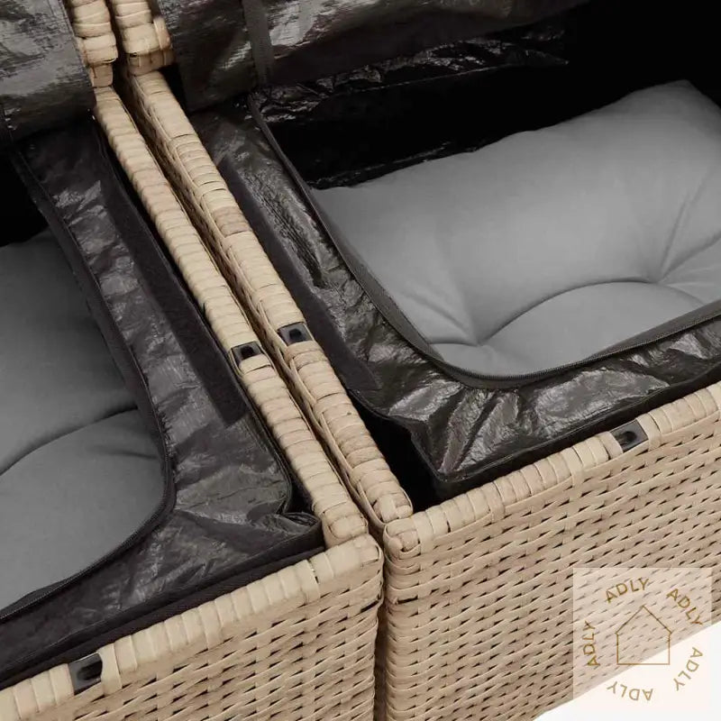 Hagesofaer Med Puter 6 Deler Beige Polyrotting Akasie