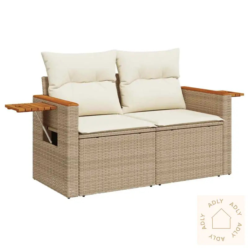 Hagesofaer Med Puter 7 Deler Beige Polyrotting Akasie