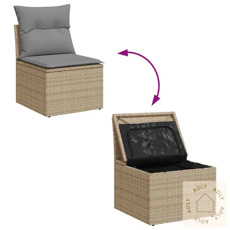 Hagesofaer Med Puter 10 Deler Beige Polyrotting Akasie