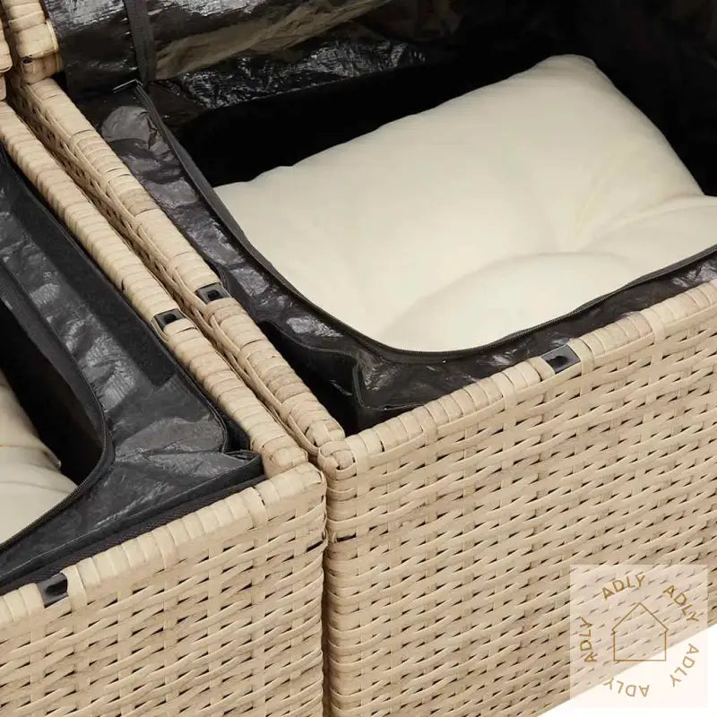 Hagesofaer Med Puter 7 Deler Beige Polyrotting Akasie