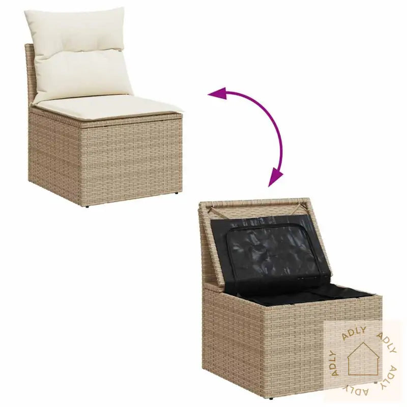 Hagesofaer Med Puter 7 Deler Beige Polyrotting Akasie