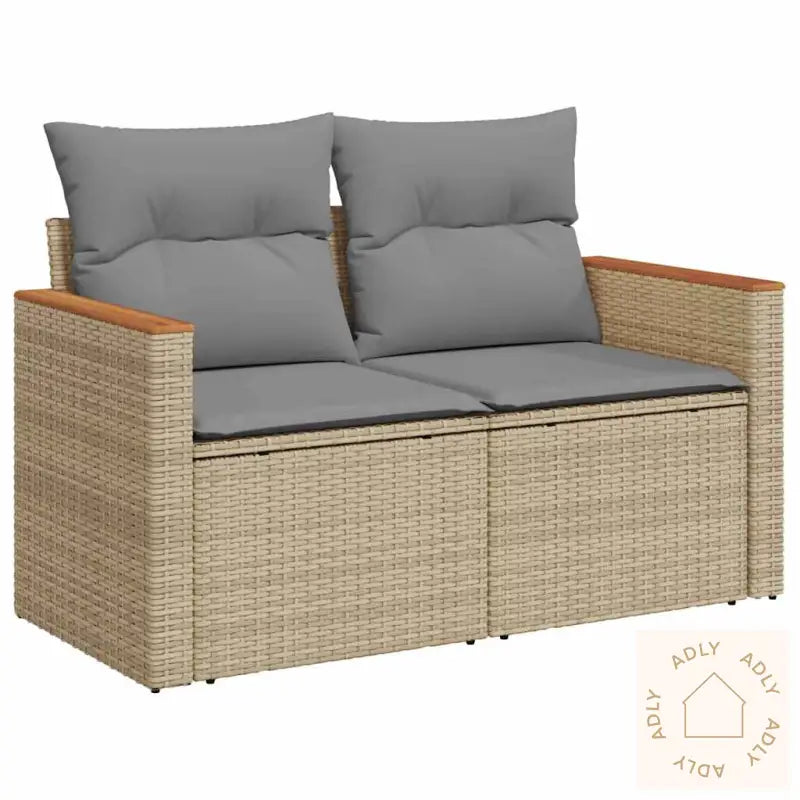 Hagesofaer Med Puter 9 Deler Beige Polyrotting Akasie