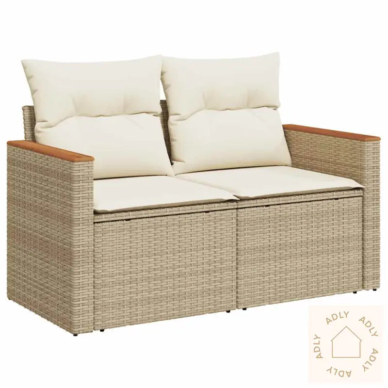 Hagesofaer Med Puter 9 Deler Beige Polyrotting Akasie