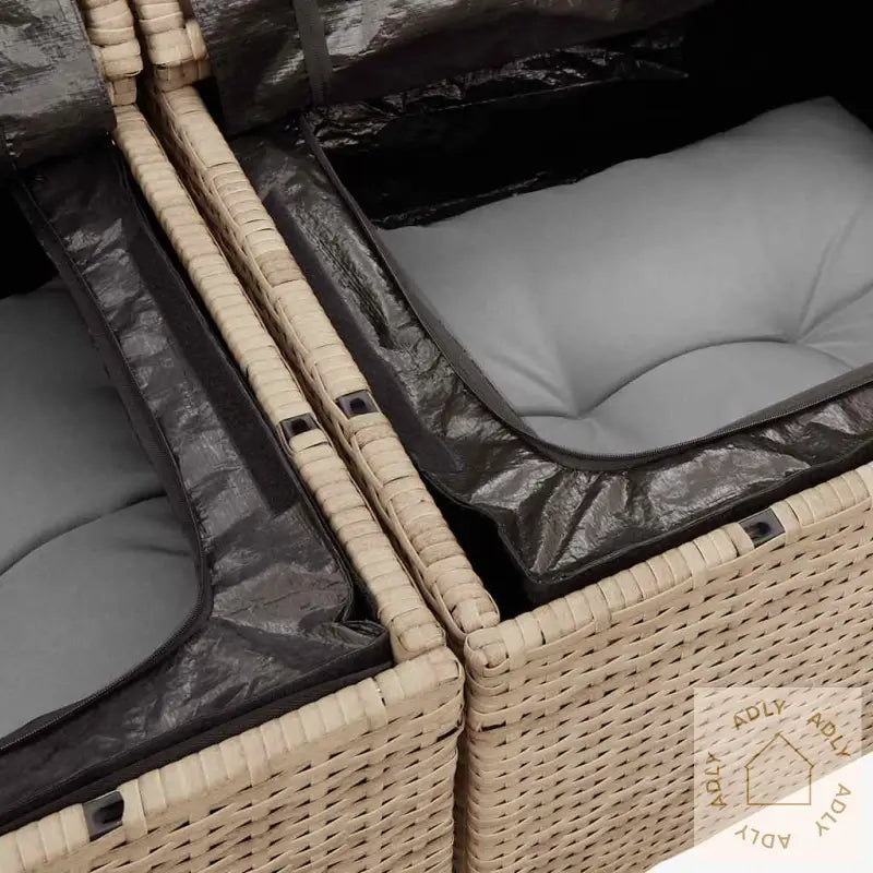 Hagesofaer Med Puter 9 Deler Beige Polyrotting Akasie