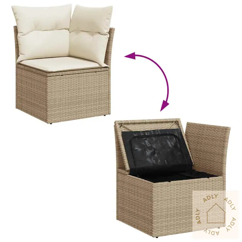 Hagesofaer Med Puter 10 Deler Beige Polyrotting Akasie