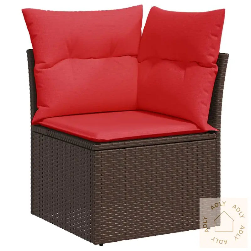 Hagesofaer Med Puter 5 Deler Brun Polyrotting Akasie