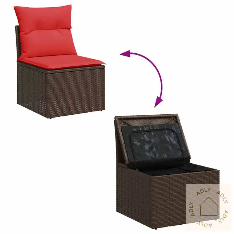 Hagesofaer Med Puter 9 Deler Grå Polyrotting Akasie