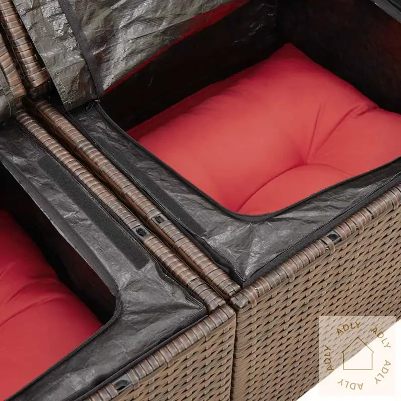 Hagesofaer Med Puter 6 Deler Brun Polyrotting Akasie