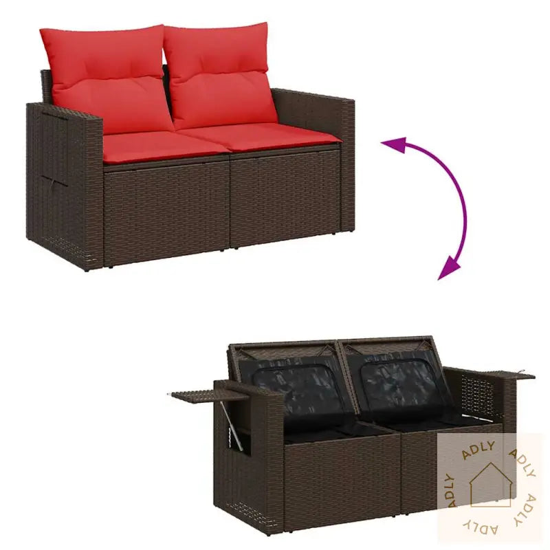 Hagesofaer Med Puter 9 Deler Grå Polyrotting Akasie