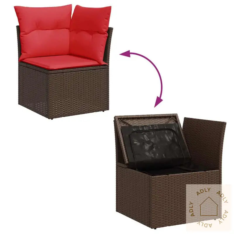 Hagesofaer Med Puter 5 Deler Brun Polyrotting Akasie