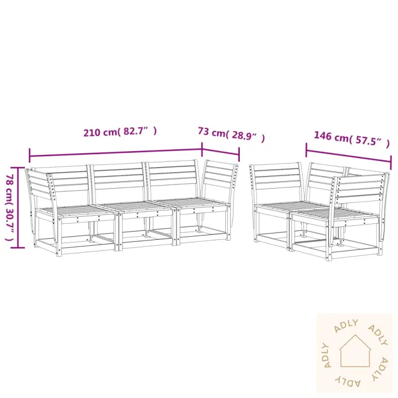 Hagesofagruppe 5 Deler Hvit Heltre Furu