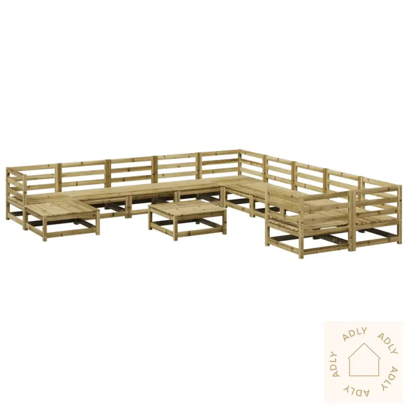 Hagesofasett 12 Deler Impregnert Furu