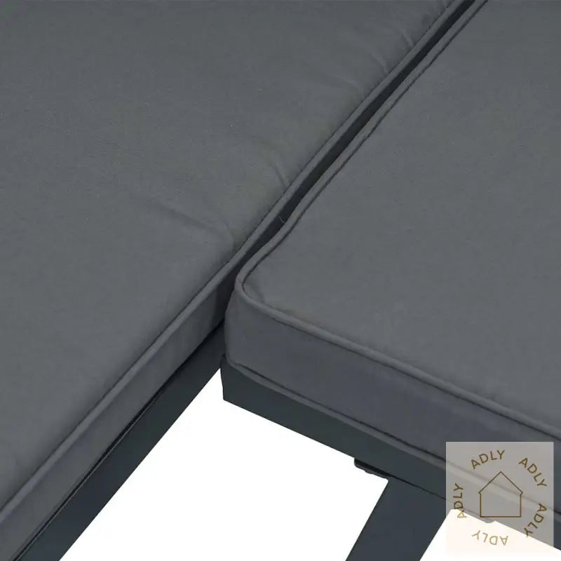 Hagesofasett Med Puter 3 Deler Svart Aluminium