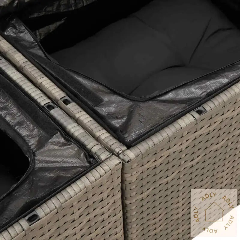 Hagesofaer Med Puter 7 Deler Grå Polyrotting Akasie