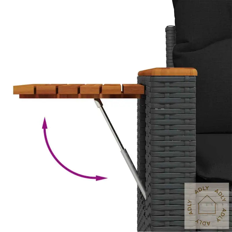 Hagesofaer Med Puter 6 Deler Svart Polyrotting Akasie