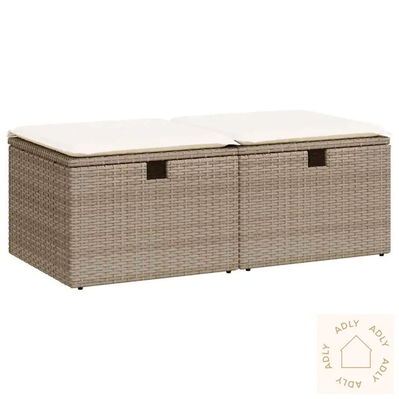 Hagesofaer Med Puter 2 Deler Beige Polyrotting Akasie
