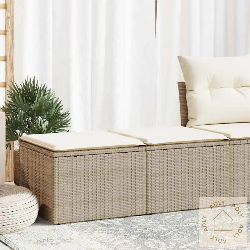 Hagesofaer Med Puter 2 Deler Beige Polyrotting Akasie