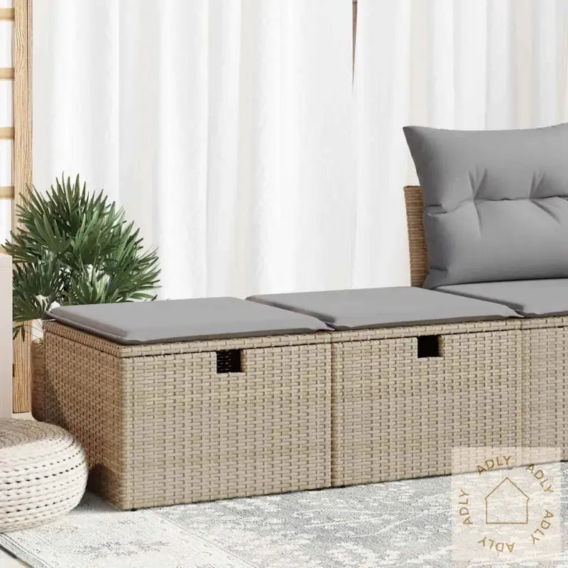 Hagesofaer Med Puter 2 Deler Beige Polyrotting Akasie