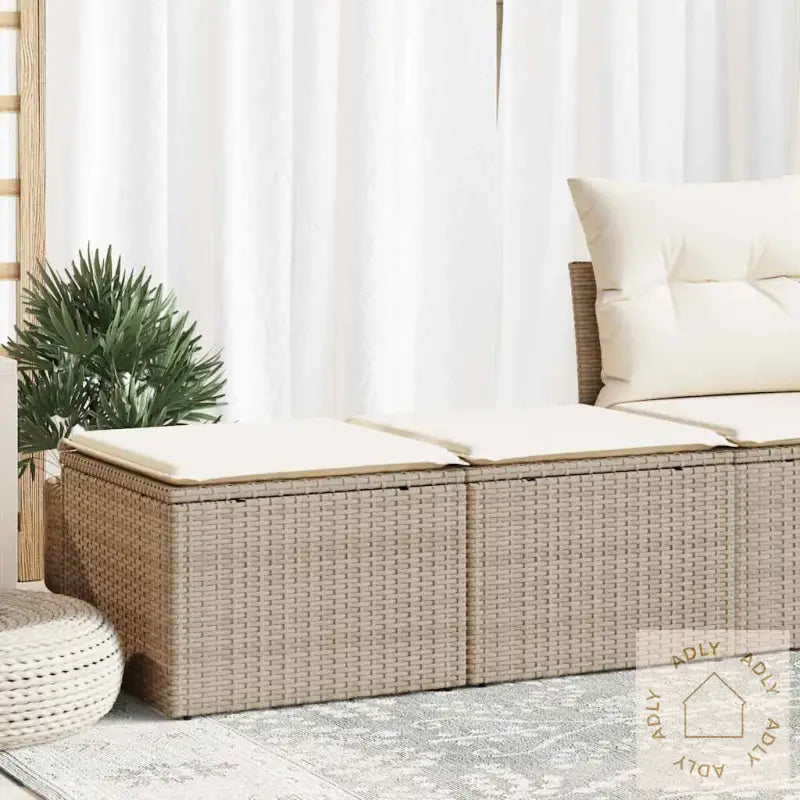 Hagesofaer Med Puter 2 Deler Beige Polyrotting Akasie