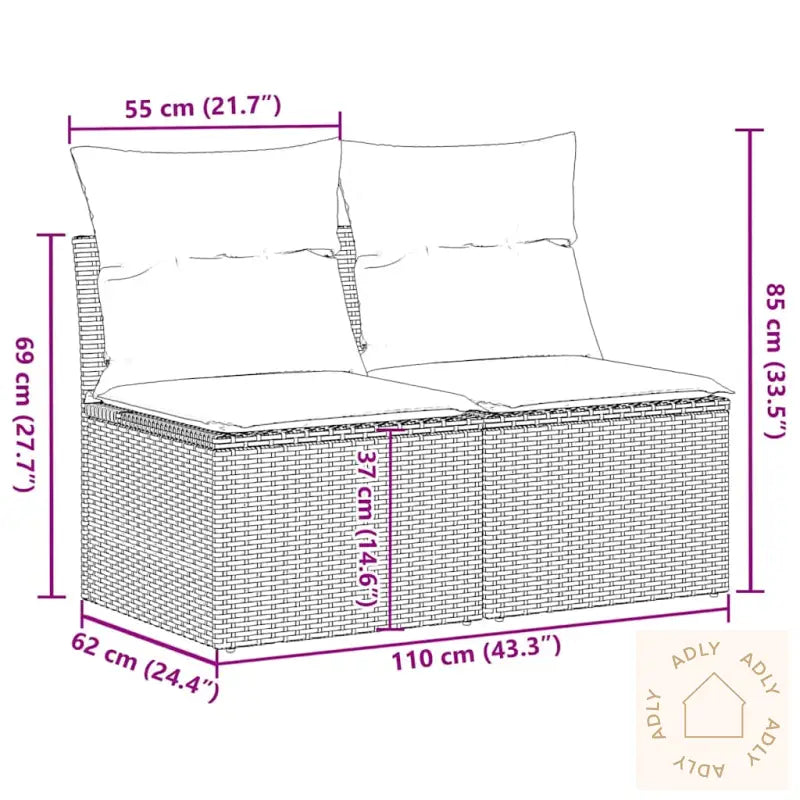 Hagesofaer Med Puter 2 Deler Beige Polyrotting Akasie