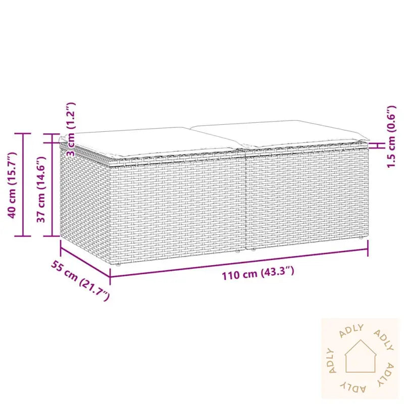 Hagesofaer Med Puter 2 Deler Beige Polyrotting Akasie