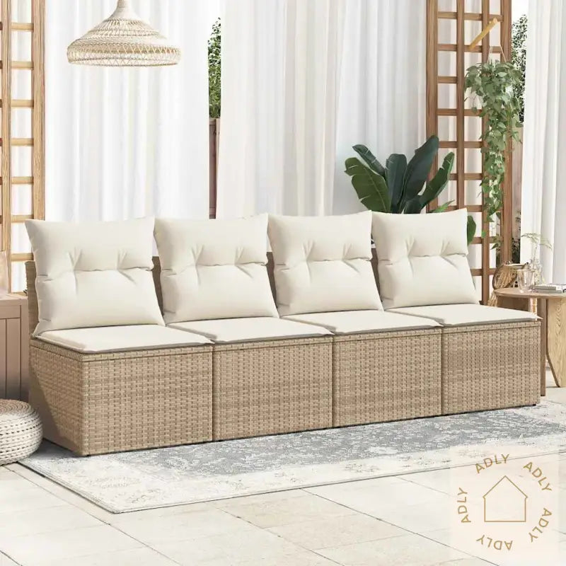 Hagesofaer Med Puter 2 Deler Beige Polyrotting Akasie